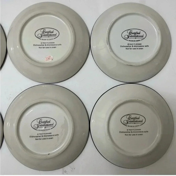 LAST CALL Certified International Tracy Flickinger Appetizer Plates Set of 8 - Picture 8 of 9
